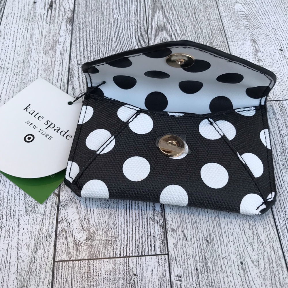 Kate Spade Black and White Polka Dot Card Holder - Picture 2 of 6